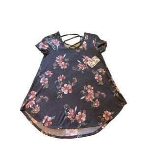 💖Pink Republic Floral Crisscross Back Tee XS
